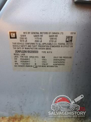 2GNFLGEK1E6256559 2014 CHEVROLET EQUINOX photo no. 14