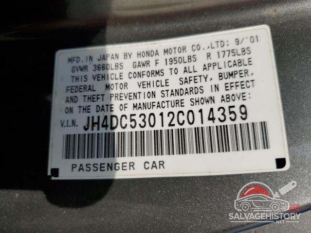 JH4DC53012C014359 2002 ACURA RSX photo no. 13
