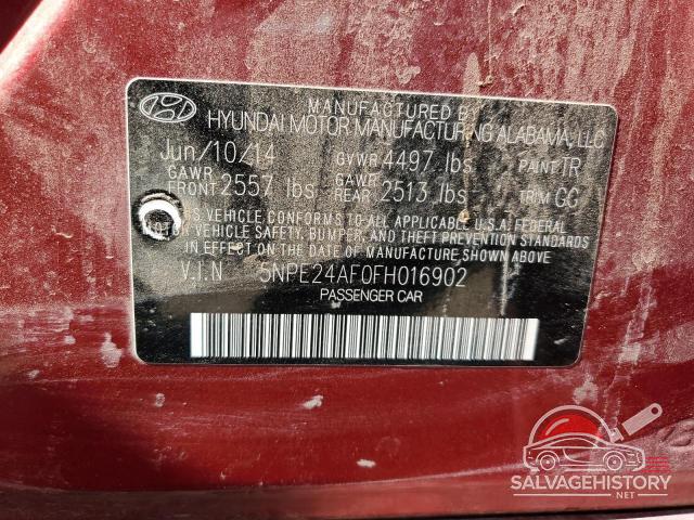 5NPE24AF0FH016902 2015 HYUNDAI SONATA photo no. 12