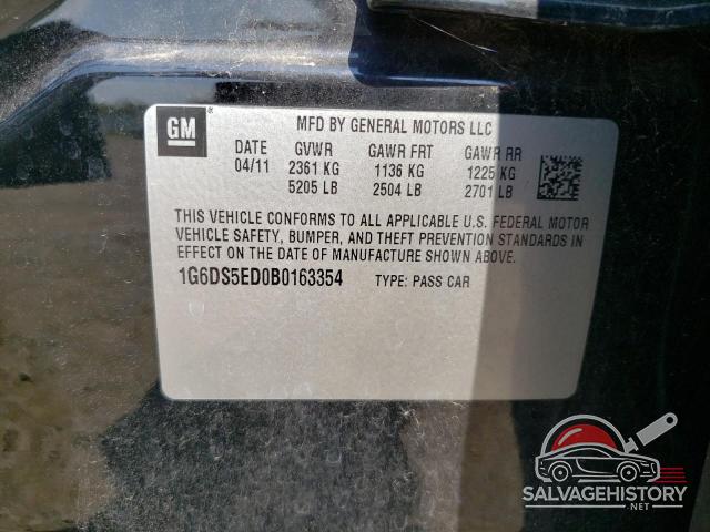 1G6DS5ED0B0163354 2011 CADILLAC CTS photo no. 12