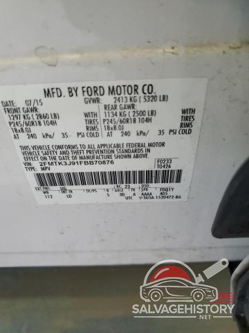 2FMTK3J91FBB70876 2015 FORD EDGE photo no. 13
