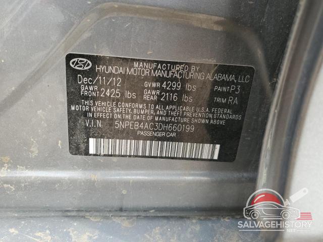 5NPEB4AC3DH660199 2013 HYUNDAI SONATA photo no. 12