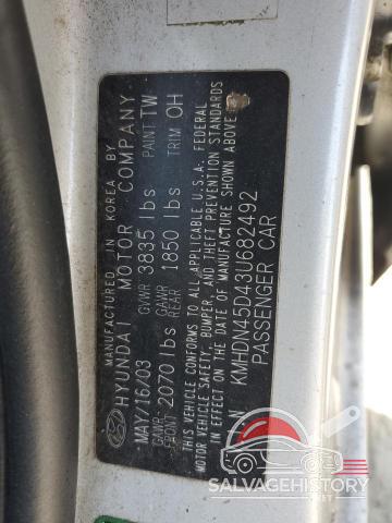 KMHDN45D43U682492 2003 HYUNDAI ELANTRA photo no. 12