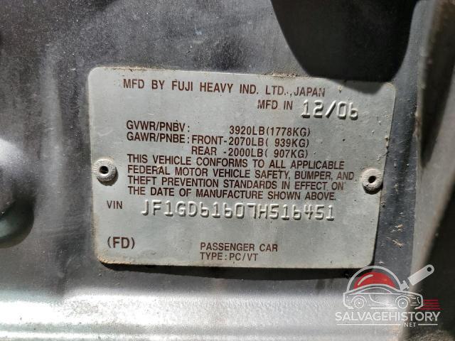 JF1GD61607H516451 2007 SUBARU IMPREZA photo no. 12