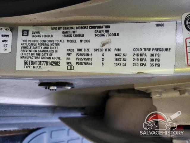 5GTDN13E778142902 2007 HUMMER H3 photo no. 12