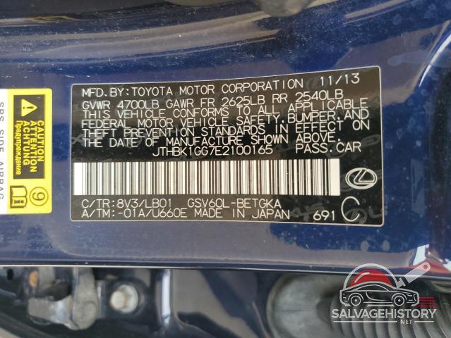 JTHBK1GG7E2100165 2014 LEXUS ES350 photo no. 12
