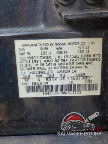 1N4AL21E08N513772 2008 NISSAN ALTIMA photo no. 12