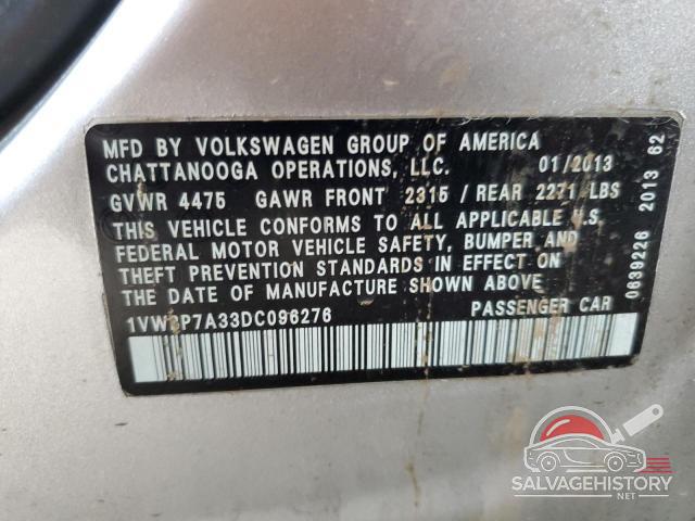 1VWBP7A33DC096276 2013 VOLKSWAGEN PASSAT photo no. 12
