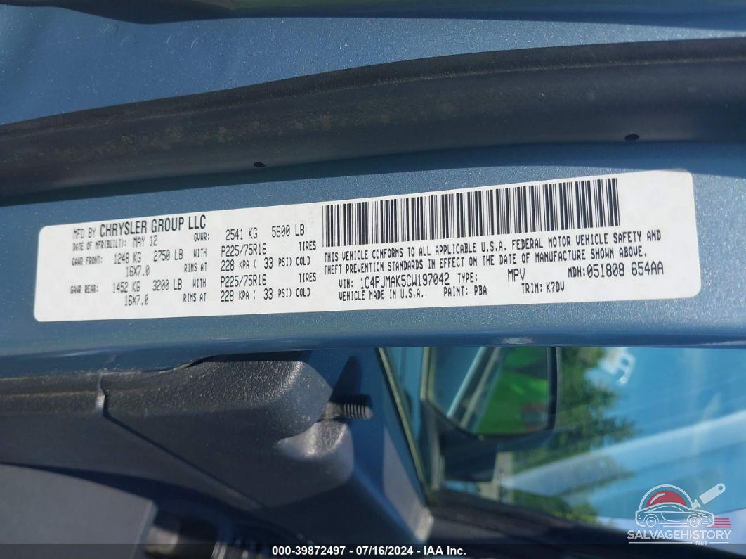 1C4PJMAK5CW197042 2012 JEEP LIBERTY photo no. 9