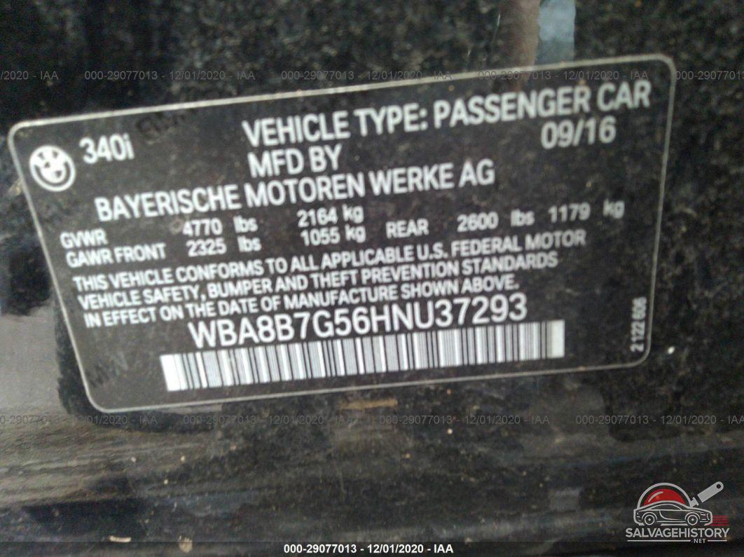 WBA8B7G56HNU37293 2017 BMW 3 SERIES photo no. 9