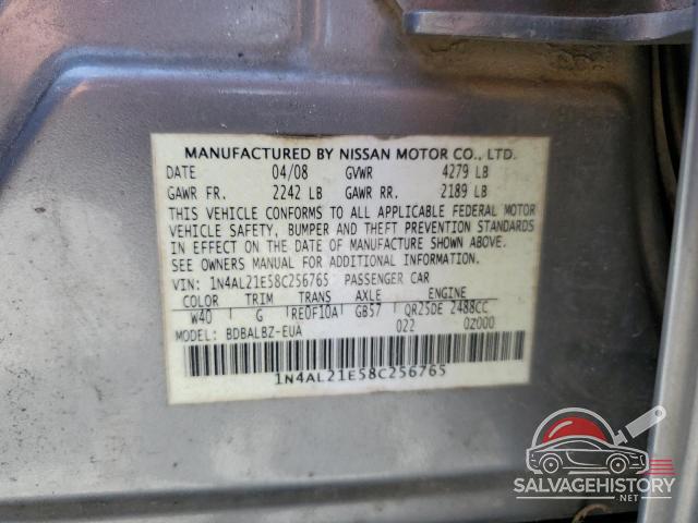 1N4AL21E58C256765 2008 NISSAN ALTIMA photo no. 12