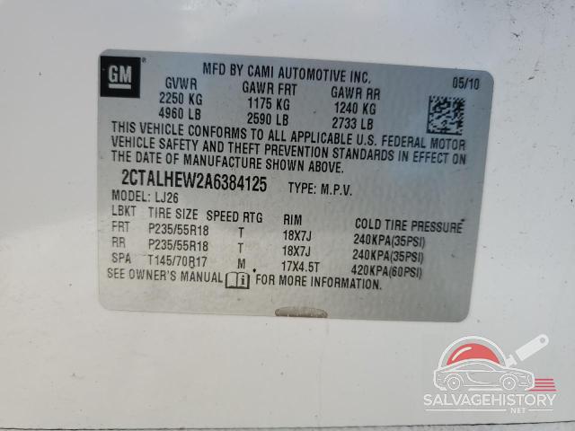 2CTALHEW2A6384125 2010 GMC TERRAIN photo no. 12