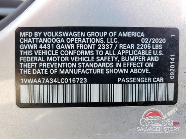 1VWAA7A34LC016723 2020 VOLKSWAGEN PASSAT photo no. 12