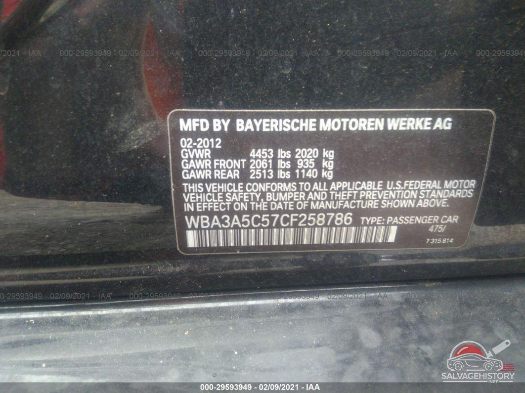 WBA3A5C57CF258786 2012 BMW 3 SERIES photo no. 9