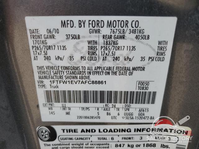 1FTFW1EV7AFC88861 2010 FORD F-150 photo no. 12