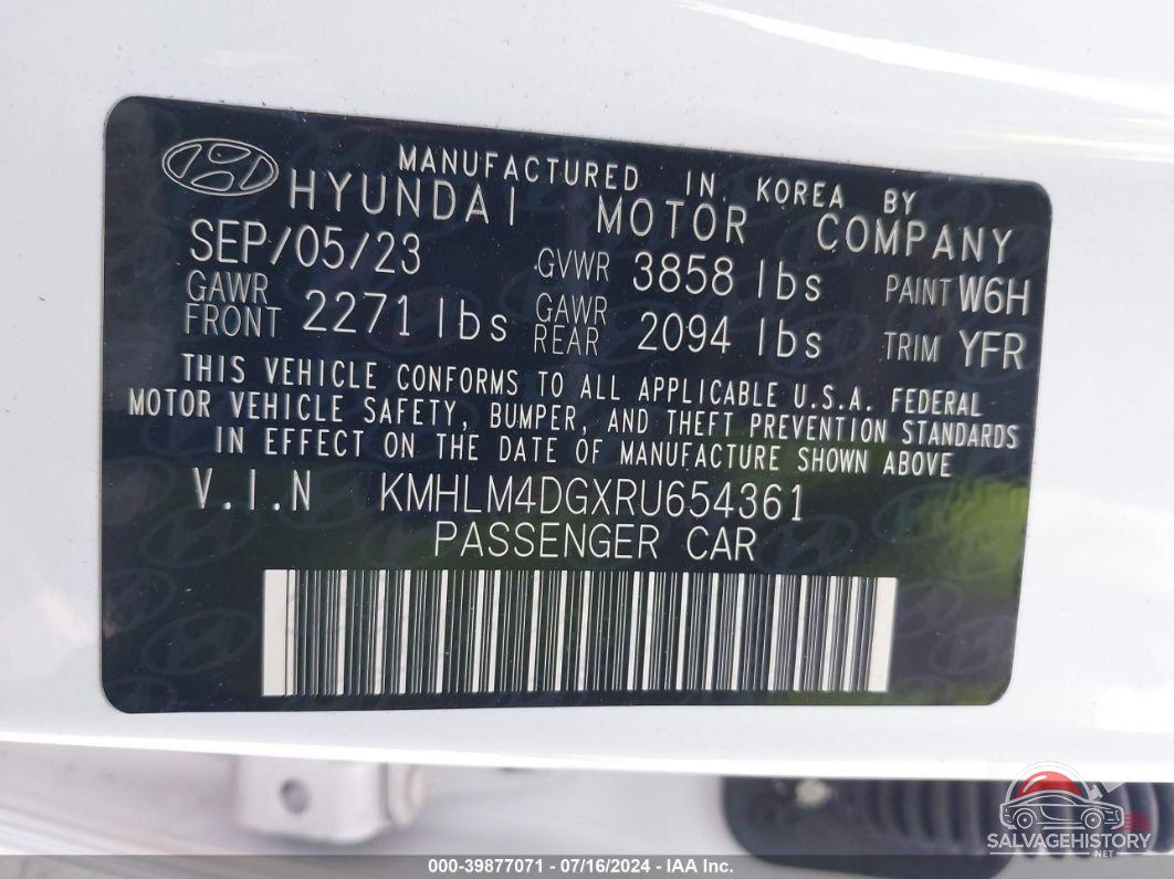 KMHLM4DGXRU654361 2024 HYUNDAI ELANTRA photo no. 9