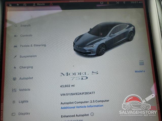 5YJSA1E24JF283477 2018 TESLA MODEL S photo no. 9