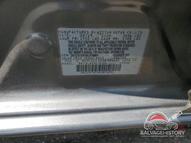 3N1CN7AP4KL876081 2019 NISSAN VERSA photo no. 12