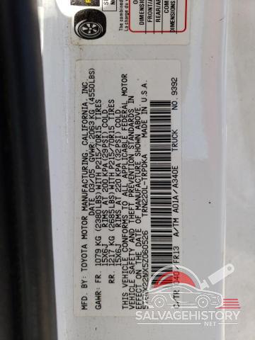 5TENX22NX5Z060526 2005 TOYOTA All Models photo no. 12