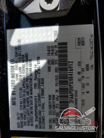 3FA6P0VPXHR416912 2017 FORD FUSION photo no. 12