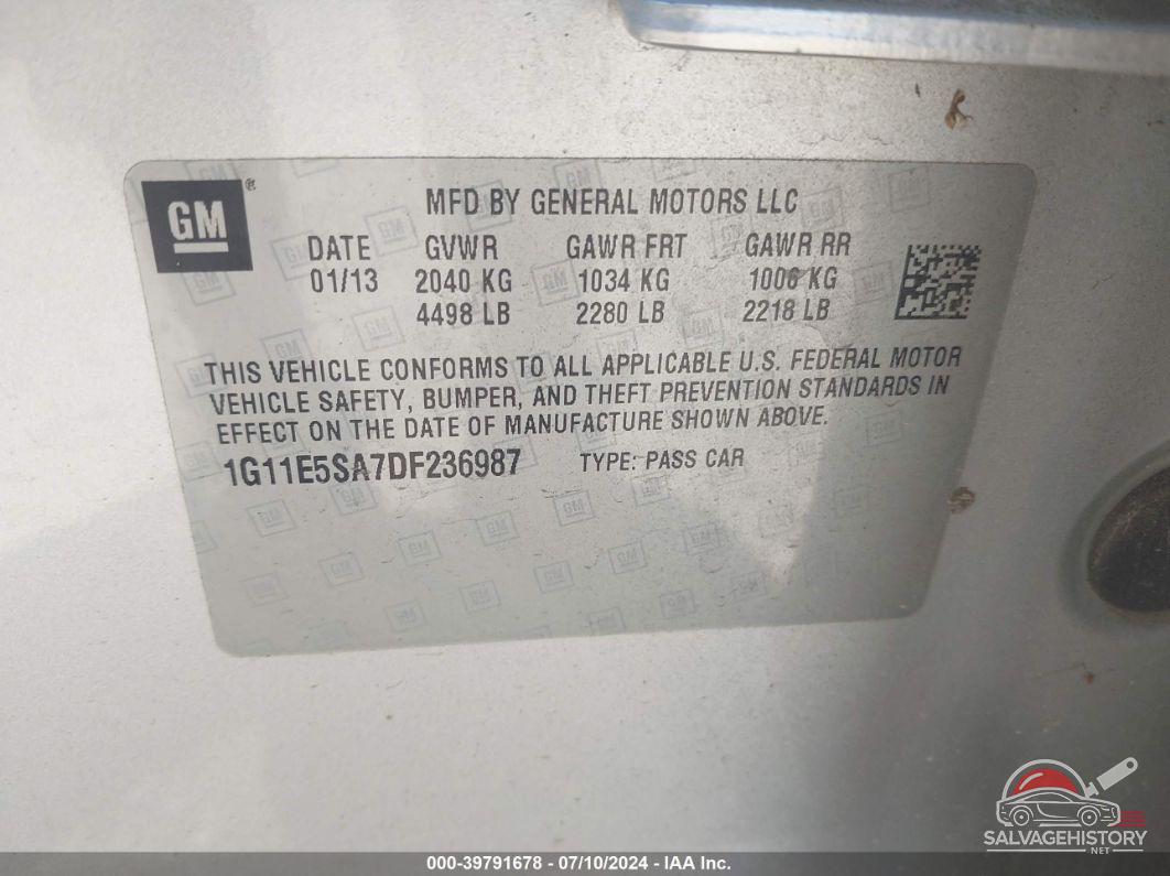 1G11E5SA7DF236987 2013 CHEVROLET MALIBU photo no. 9