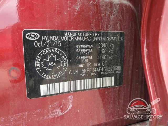 5NPE34AF4GH328686 2016 HYUNDAI SONATA photo no. 12