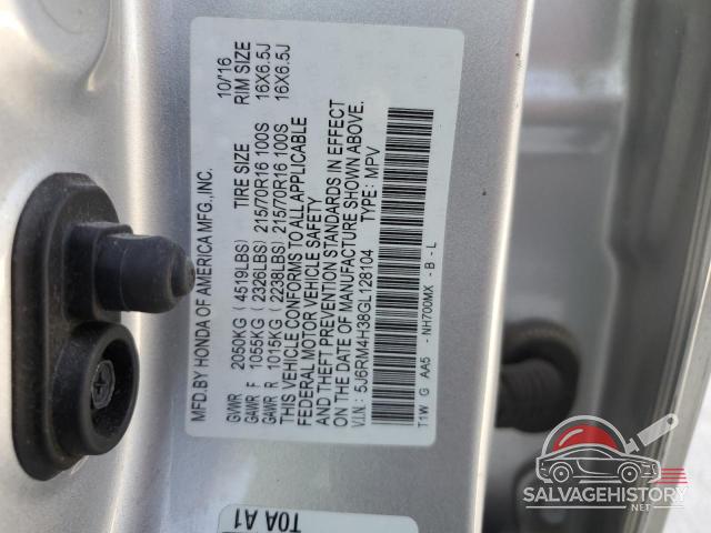 5J6RM4H38GL128104 2016 HONDA CRV photo no. 13