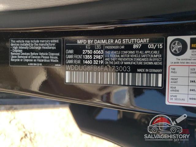 WDDUG8FB6FA173003 2015 MERCEDES-BENZ S-CLASS photo no. 12