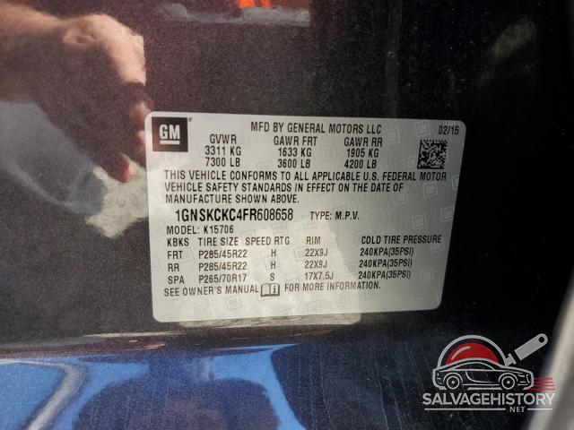 1GNSKCKC4FR608658 2015 CHEVROLET TAHOE photo no. 13