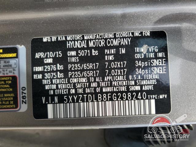 5XYZTDLB8FG298240 2015 HYUNDAI SANTA FE photo no. 13