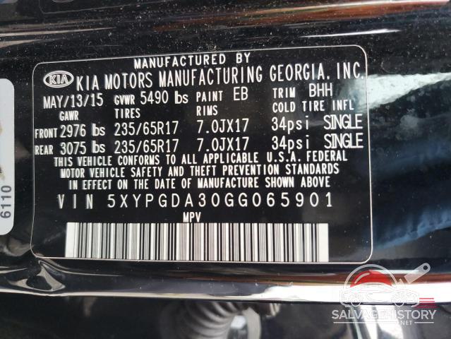 5XYPGDA30GG065901 2016 KIA SORENTO photo no. 13