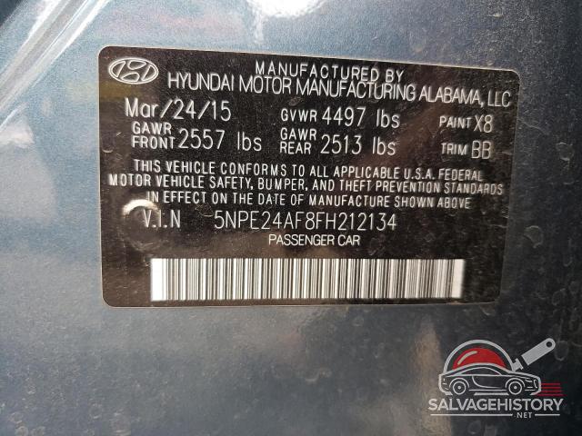 5NPE24AF8FH212134 2015 HYUNDAI SONATA photo no. 12