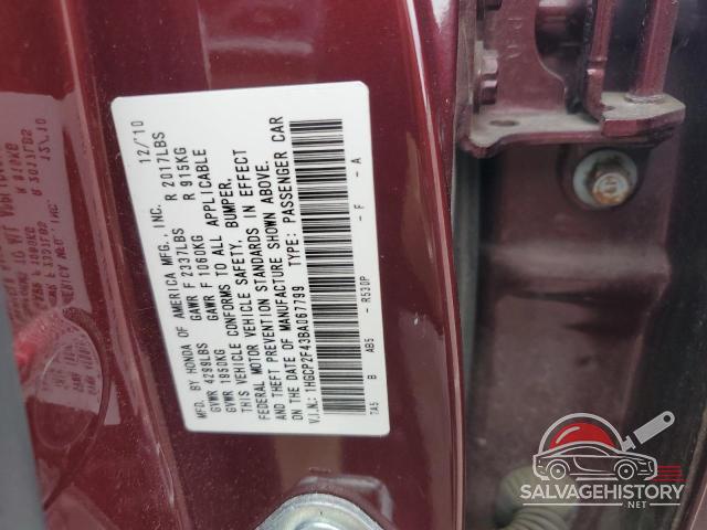 1HGCP2F43BA067799 2011 HONDA ACCORD photo no. 12