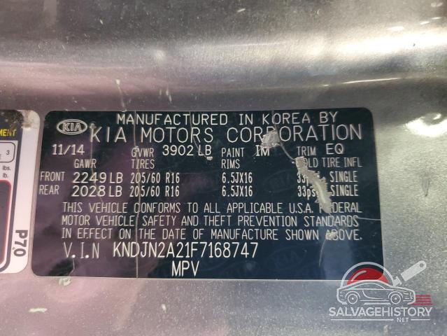 KNDJN2A21F7168747 2015 KIA SOUL photo no. 12