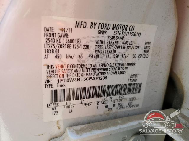 1FT8W3BT5CEA91235 2012 FORD F350 photo no. 12