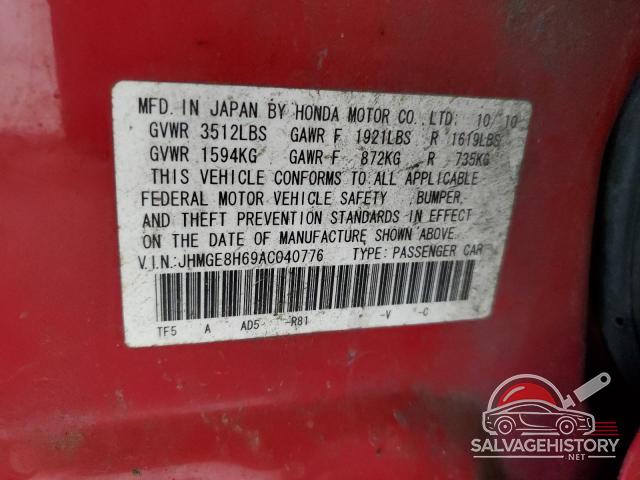 JHMGE8H69AC040776 2010 HONDA FIT photo no. 12
