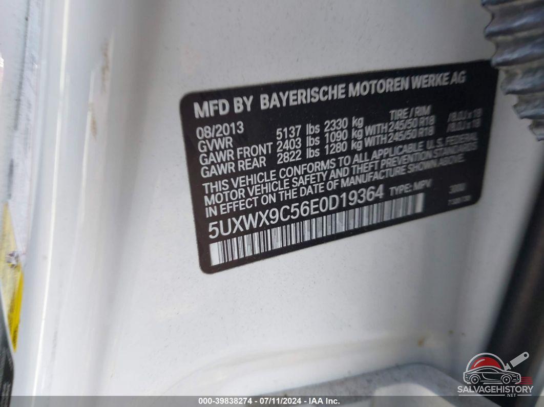 5UXWX9C56E0D19364 2014 BMW X3 photo no. 9