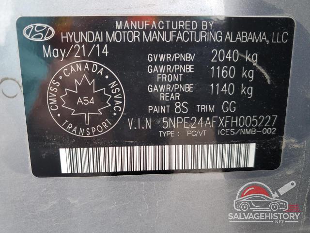 5NPE24AFXFH005227 2015 HYUNDAI SONATA photo no. 12