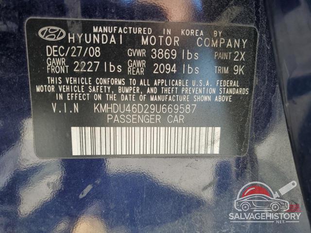 KMHDU46D29U669587 2009 HYUNDAI ELANTRA photo no. 13