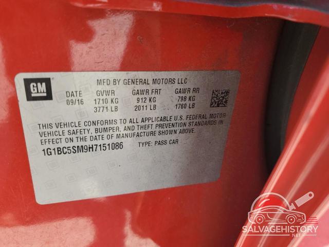 1G1BC5SM9H7151086 2017 CHEVROLET CRUZE photo no. 12
