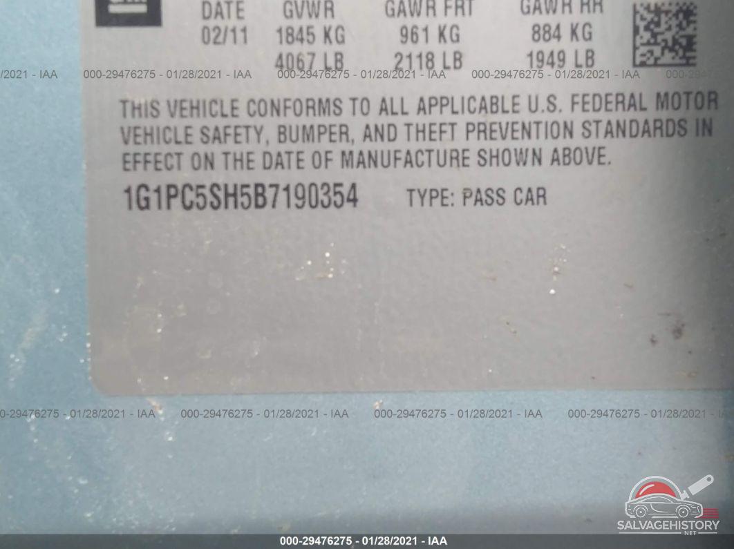 1G1PC5SH5B7190354 2011 CHEVROLET CRUZE photo no. 9