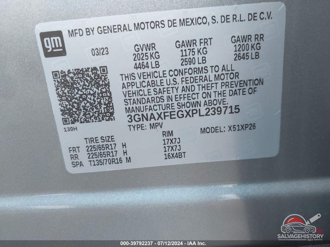 3GNAXFEGXPL239715 2023 CHEVROLET EQUINOX photo no. 9