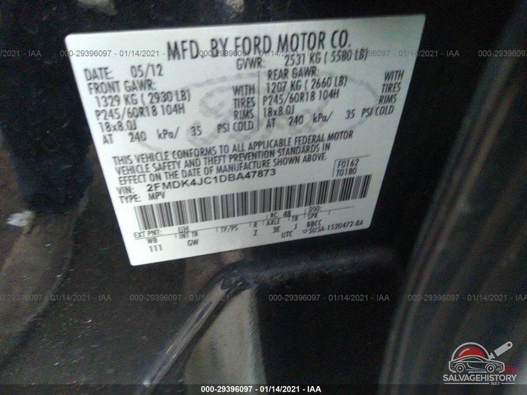 2FMDK4JC1DBA47873 2013 FORD EDGE photo no. 9
