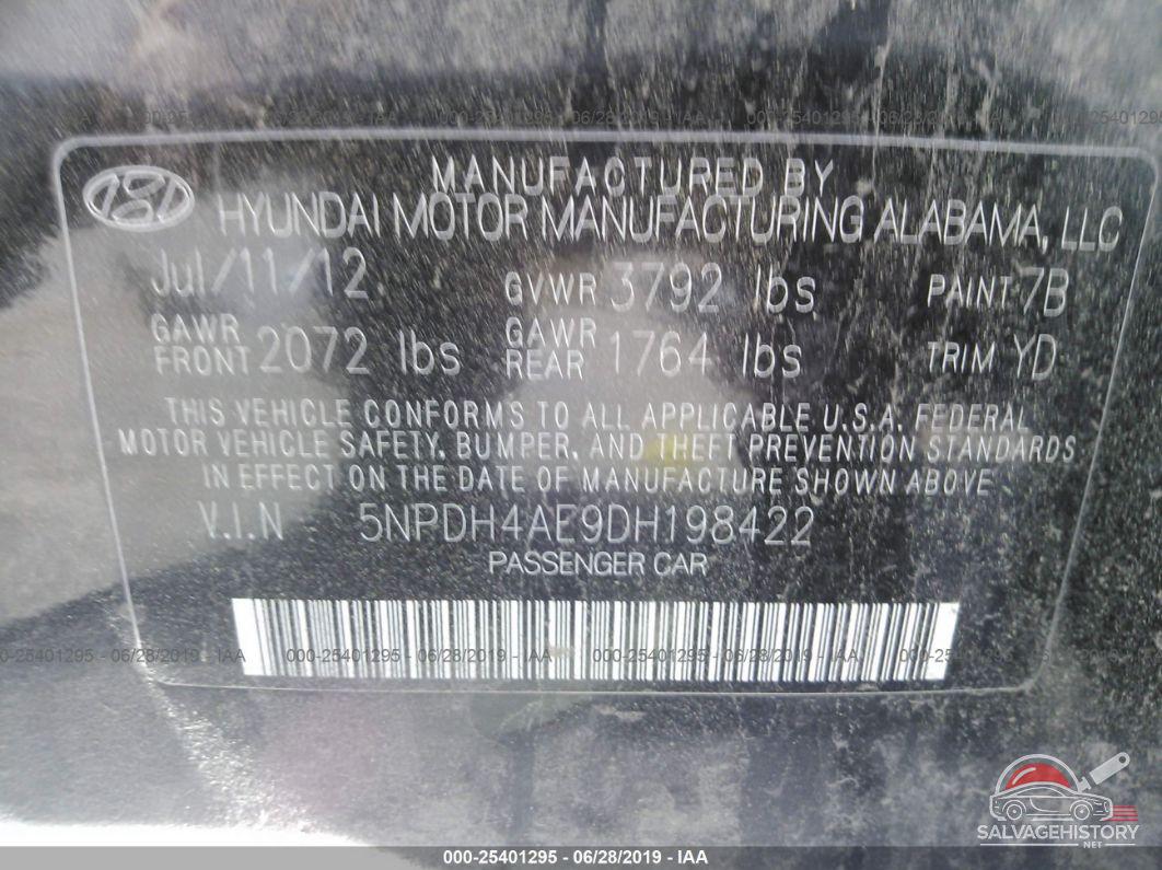 5NPDH4AE9DH198422 2013 HYUNDAI ELANTRA photo no. 9