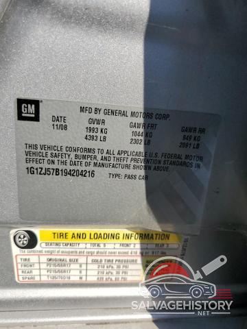 1G1ZJ57B194204216 2009 CHEVROLET MALIBU photo no. 12