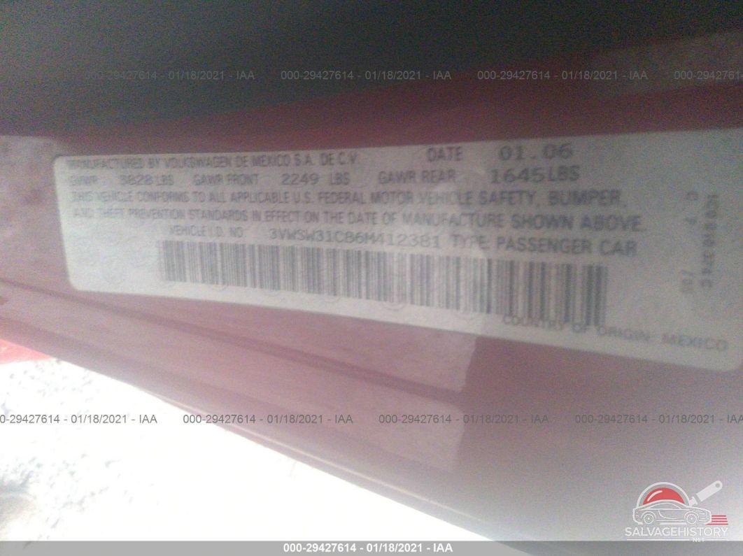 3VWSW31C86M412381 2006 VOLKSWAGEN NEW BEETLE COUPE photo no. 9