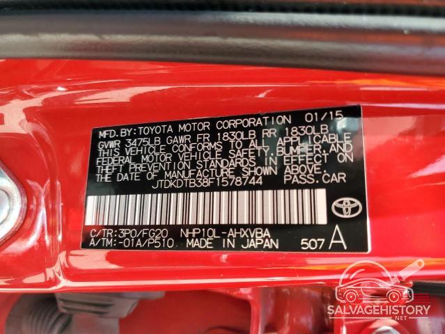 JTDKDTB38F1578744 2015 TOYOTA PRIUS photo no. 12