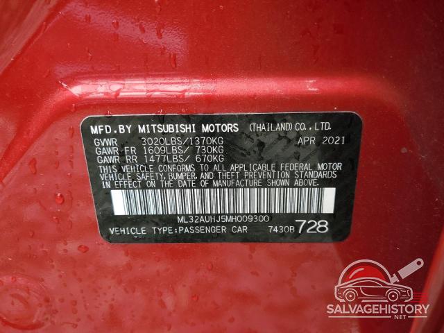 ML32AUHJ5MH009300 2021 MITSUBISHI MIRAGE photo no. 12