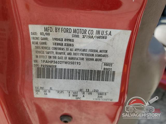 1FAHP3632YW250193 2000 FORD FOCUS photo no. 12