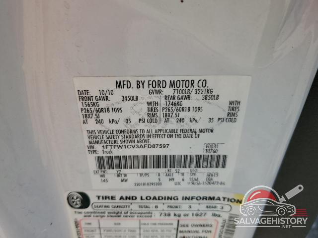 1FTFW1CV3AFD87597 2010 FORD F-150 photo no. 12